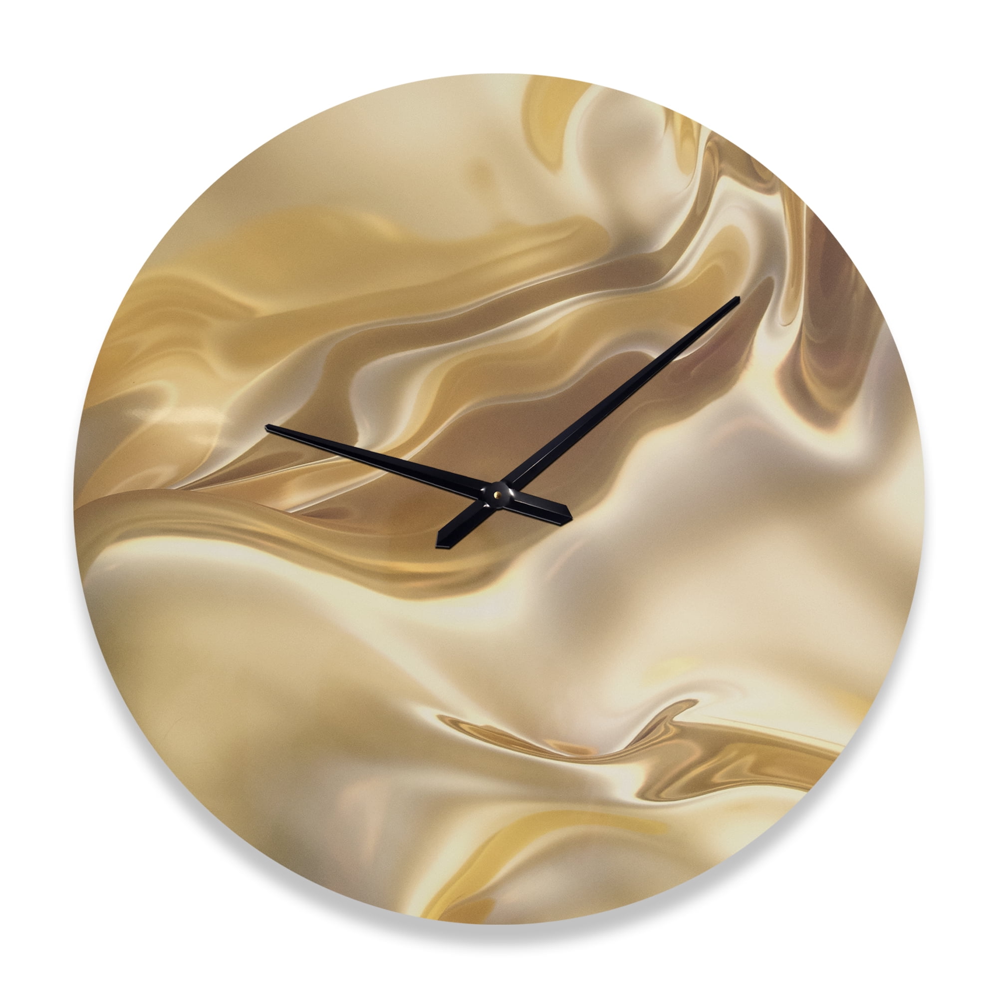 Designart 'Golden Cloth Texture ' Modern wall clock