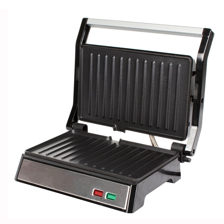 MegaChef Dual Plate Panini Grill & Sandwich Maker - Non-Stick Electric Press With Drip Tray