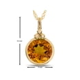 thumbnail image 2 of FJC Finejewelers 8mm Round Bezel Set Citrine Pendant Necklace - Chain Included, 2 of 7