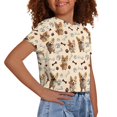 thumbnail image 4 of Uourmeti Kids Dog T-Shirt for Girls 7-8 Summer Short Crop Top Casual Loose Crew Neck Pullover for Sports School, 4 of 6