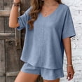 thumbnail image 2 of CLOISE Two Piece Set for Women Outfits Short Sleeve Plus Size Matching Sets Oversized Outfits T Shirts Shorts Beach Vacation Clothes, 2 of 8