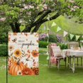 thumbnail image 6 of Fall Hello Pumpkins Garden Flag 12 x 18 Inches, Thanksgiving Country Sunflower Bird Berry Leaf Weather Proof Outdoor Patio Flags Double Sided Small Garden Decoration for Yard Outside Home, 6 of 9