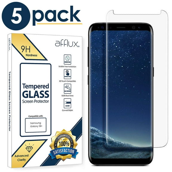 Freedomtech Full Cover Tempered Glass Screen Protector for Samsung Galaxy S8 Plus (5-Pack, Clear)