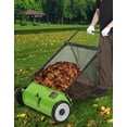 thumbnail image 7 of 26 in Push Lawn Sweeper,Leaf & Grass Collector with Large Capacity 7 ft³ Mesh Collection Bag, 4 Spinning Brushes for Grass Clippings, Leaves & Debris, 7 of 7