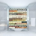 thumbnail image 2 of Lake Rules of Cabin Shower Curtain Vintage Wooden Lake Rules Rustic Lodge Funny Inspirational Quotes Plank Camping Retro Farmhouse Bathroom Decor Fabric Curtain with Hooks, 2 of 3