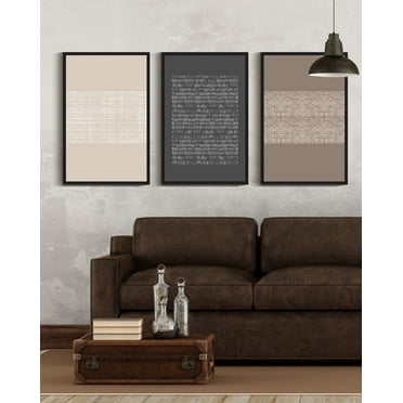 16x24in Black Framed Boho Vintage Flower Framed Wall Art for Office Dining Room Hallway Prints Modern Elegant Abstract Design Home Decor