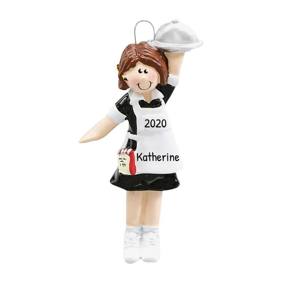 Personalized Waitress Ornament - Server Ornament, Congrats New Job Ornament, Food Christmas Ornaments, Restaurant Ornament, Gifts for Waitress, Waitress Christmas Ornament - Free Customization