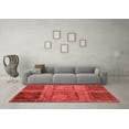 thumbnail image 3 of Ahgly Company Machine Washable Indoor Rectangle Abstract Red Modern Area Rugs, 7' x 9', 3 of 4