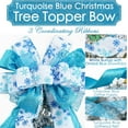 thumbnail image 2 of EP  12" Blue and White Snowflake Christmas Tree Topper Bow (1 Pack), 2 of 18