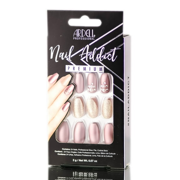 Ardell Nail Addict Premium Artificial Nail Set - Metallic Lilac Pearl