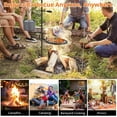 thumbnail image 2 of 24.4"x24.4" Swivel Campfire Grill Grate - Heavy Duty Steel Portable BBQ & Garbage Rack for Outdoor Cooking, 2 of 5