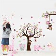 thumbnail image 3 of Animal Tree Wall Stickers Pink Elephant Giraffe Wall Decals Art Decor for Kids Bedroom Nursery DIY, 3 of 4