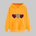 thumbnail image 2 of XPMWRP Women's Valentine's Day Hoodie Loose Sweatshirts Long Sleeve Heart Graphic Printed Pullover Oversized Drawstring Sweatshirts with Pockets Yellow XL, 2 of 5