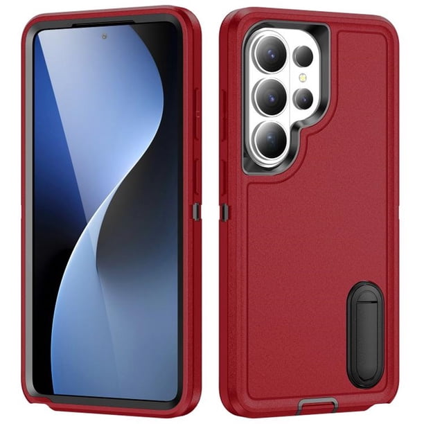 Funda para Teléfono Samsung Galaxy S26 Ultra 5G de 6,9" con Soporte Incorporado, Funda Protectora Resistente a Prueba de Golpes/polvo/caídas de Grado Militar para Samsung Galaxy S26 Ultra 5G,Rojo