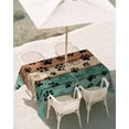 thumbnail image 2 of Teal Dog Paws Outdoor Tablecloth with Umbrella Hole, Farmhouse Vintage Modern Green Brown Wood Waterproof Outdoor Table Cover, Patio Tablecloths for Party Picnic Camping, Rectangle 54"x80", 2 of 9