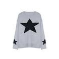 thumbnail image 5 of Seyurigaoka Women Autumn Loose Sweater Star Print Pattern Long Sleeve Crew Neck Casual Fashion Knitwear, 5 of 9