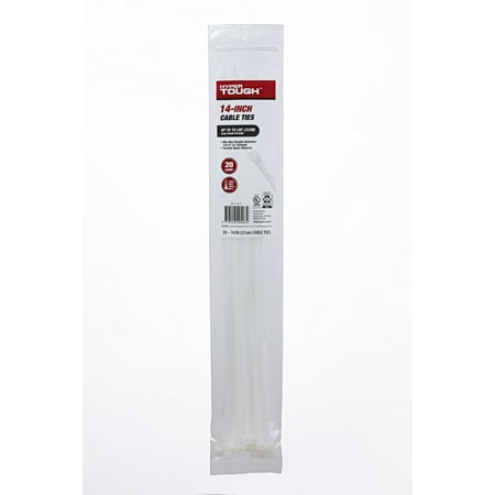 Hyper Tough 14inch Cable Tie Natural 20Pcs