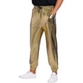 thumbnail image 5 of INSPIRE CHIC Metallic Pants for Men's Drawstring Waist Shiny Sequin Joggers Golden 30, 5 of 5