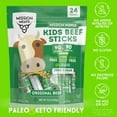 thumbnail image 2 of Mission Meats Kids Beef Sticks, 100% Grass Fed, Mini Healthy Snacks for Kids, Zero Sugar, Gluten & Nut Free, Individually Wrapped, 0.5oz (24ct Bag), 2 of 8