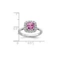thumbnail image 3 of 1.20 Carat (Ctw) Lab-Created Pink Sapphire Ring in 14K White Gold with Lab-Grown Diamonds 1/4 Carat (Ctw) for Women, 3 of 5