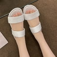 thumbnail image 4 of Womens Sandals Dressy Clearance, Xunlbb Women's Fashion Casual Elastic Roman Style Spring And Summer New Flat Sandals(White,Size:41), 4 of 7