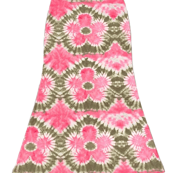Franhais Women’s Summer Casual Mid-length Skirt Personality Digital Printed High-waist A-line Skirt