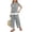 Gray, variant on SGFCWSX Girls 2 Piece Outfits Bow Lace Hem Short Sleeve Tops Wide Leg Capri Pants Summer Casual Clothes Set Pink Size 8