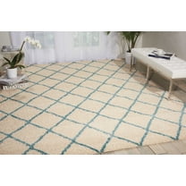 Nourison Brisbane Trellis Ivory/Aqua 8'2" x 10' Area Rug, (8x10)