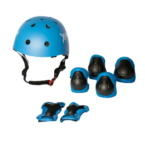 Kit De Protección Infantil Para Niños de 3 a 12 Años Con Casco, Rodilleras, Coderas y Muñequeras Xride Set de Protección