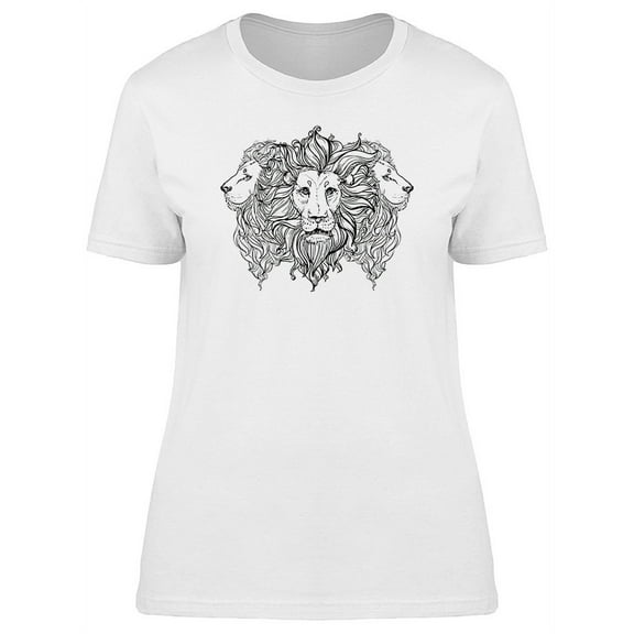 Triple Lion Head T-Shirt Women -Image by Shutterstock, Female XX-Large