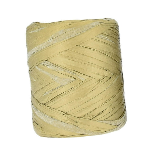tamizeot Bulk Packing Raffia Yarn Strong And Durable Craft Ribbon For Crocheting Raffia Paper Ribbon Is Made Of Yarn For Crocheting Bulk Packing For Gift Wrapping Craft Gold 50 Meters