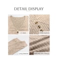 thumbnail image 4 of NJWS Women Long Sleeve V Neck Sweater Dress Knee Length A Line Ribbed Button Dresses Winter Fall Casual Wedding Guest Dress, 4 of 5