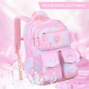 KIVDIT School Backpack Girls Bookbag, Heavy Duty Kids Backpack Spacious School bag with Multiple Pockets for Girls, Pink