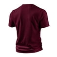 thumbnail image 5 of LTTVQM Mens Henley Shirts Waffle Button Short Sleeve Tops Lightweight Breathable Slim Fit Workout Fitness Athletic T-Shirt Wine L, 5 of 5