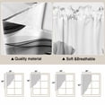 thumbnail image 3 of Black White Tulip Kitchen Window Curtains, Swag Curtains Valance for Bedroom Living Room Bathroom, Spring Greyscale Leaf Flower Plant Rod Pocket Window Treatment Curtain Block Drapes 2 Panels 36"x36", 3 of 9