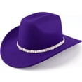 thumbnail image 5 of Sparkling Rhinestone Cowboy Hat Wide Brim Sun Travel Western Style Accessory for Casual Home Leisure, 5 of 5