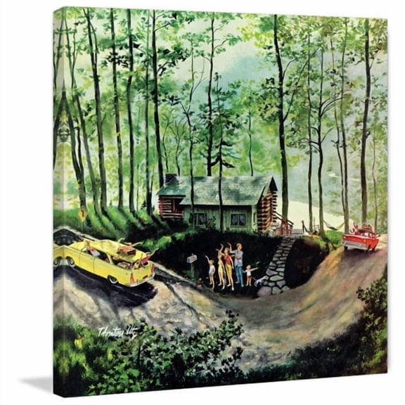 Marmont Hill - "Cabin in the Woods" Painting Print on Wrapped Canvas