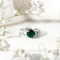 thumbnail image 4 of Rosec Jewels Certified Lab Grown Emerald Wedding Bridal Ring Set with Moissanite - 2 Ct Emerald Engagement Ring and Band, 925 Sterling Silver, US 4.00, 4 of 9