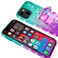 thumbnail image 4 of SOGA Quicksand Cover Cute Girl Phone Case Compatible for Apple iPhone 13 Case, with Ring for Magnetic Car Mounts, Lanyard, Tempered Glass - Purple / Teal, 4 of 5