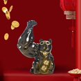 thumbnail image 3 of Big Lucky Cat Figurine Feng Shui Statue Sculpture, Desktop Welcoming , Resin Wealth for Desk Bookcase Display Color, 3 of 10