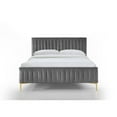 thumbnail image 4 of Pemberly Row Wood and Fabric Upholstered Queen Platform Bed in Charcoal, 4 of 5