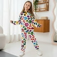 thumbnail image 3 of Uorisanigo 2 Piece Athletic Tracksuit Jogging Sets Outfit Sweatsuit Pullover Hoodie and Sweatpants Set for Kids Casual Clothes Fall Winter Clothing, Colorful Cheetah Leopard Print, 3 of 7