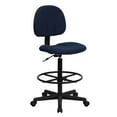 thumbnail image 1 of Navy Blue Patterned Fabric Drafting Chair (Cylinders: 22.5''-27''H or 26''-30.5''H), 1 of 9