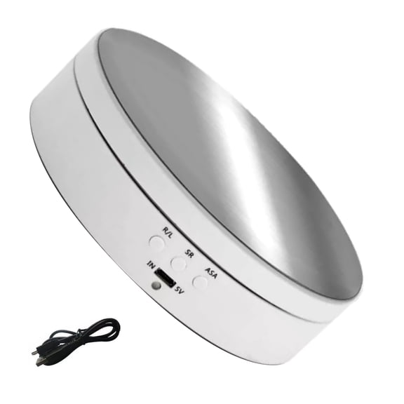 Electric Rotating Display Stand 360 Turntable for Jewelry Watch Product Photography Collectibles Smooth Quiet USB