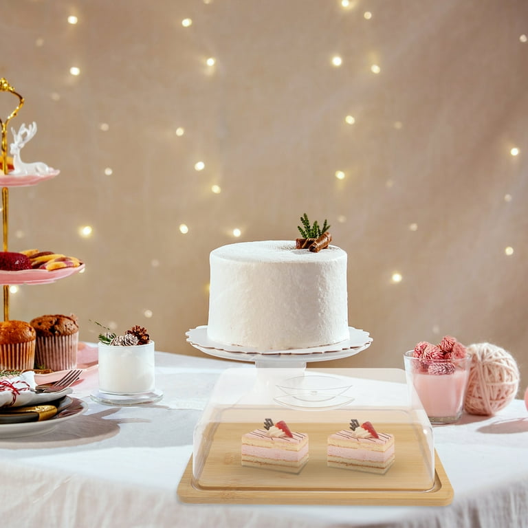 Weierla Rectangle Cake Stand Cake Stand with Dome Clear Display