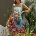thumbnail image 3 of Underwater World Ship Coral Women's Summer Dresses 2025 Beach Casual Sleeveless Floral Print Tank Loose Sundress, 3 of 8