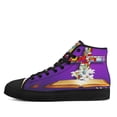 thumbnail image 3 of Stined Glass Christian Cross Jesus Christ Easter He Is Risen High Top Canvas Shoes Sneakers Black Size 7, 3 of 6