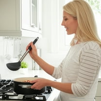 Tyidzon Kitchen Soup Ladle, Heat Resistant Silicone Ladle Lightweight Non Stick Kitchen Tools Spoons for Cooking, Stirring, Serving Soups(Gray, 12")