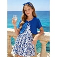thumbnail image 2 of Lanbubble Girls Dresses Sleeveless Summer Dress with Cardigan for Kids Casual, 7-8 Years, 2 of 9