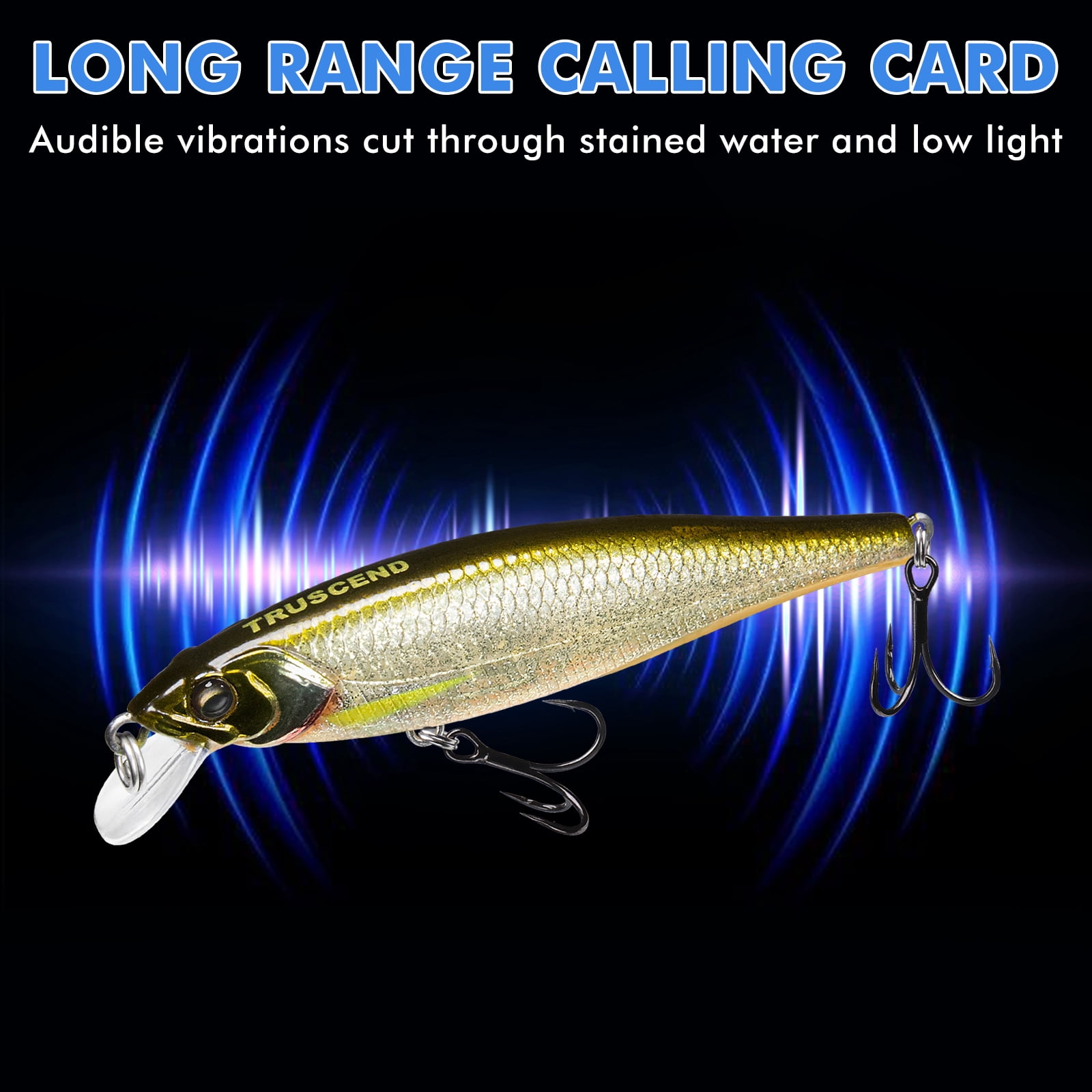 TRUSCEND Suspending Jerkbait with BKK Hook, Rattle Minnow Fishing Lures with Long Casting Weight Transfer System, Natural Wiggle Action Twitchbait, Freshwater Bait for Bass Walleye Pike Trout Striper